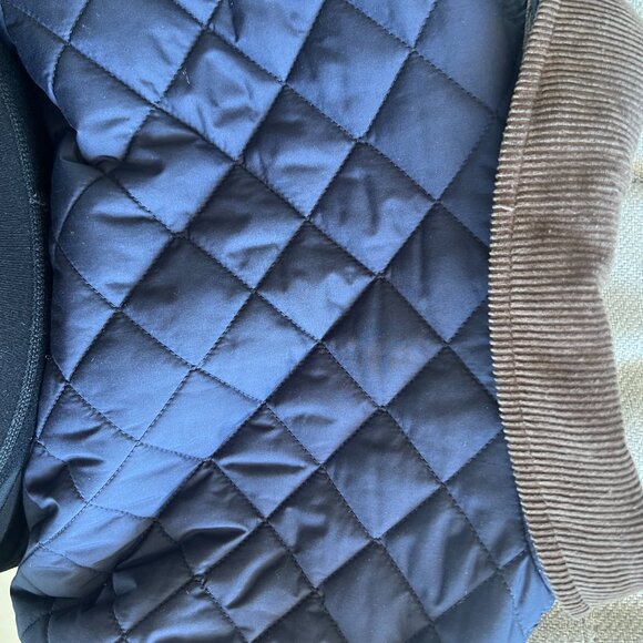 Ralph Lauren Quilted Fall Jacket Boys/Kids 5y Navy/brown Corduroy Collar - Picture 11 of 14